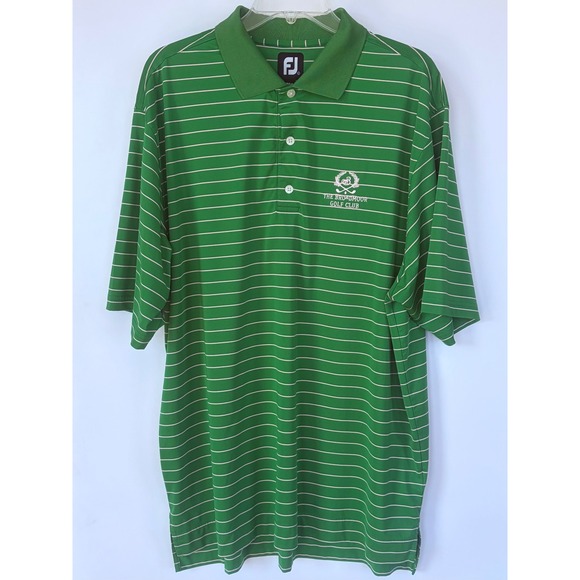 FootJoy Other - FootJoy Broadmoor Golf Club Polo Shirt Mens Large Green Striped ProDry L